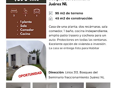 Bosques del Seminario, Juárez NL